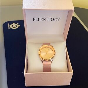 NIB Ellen Tracy Rose Gold Watch IN ORIGINAL BOX